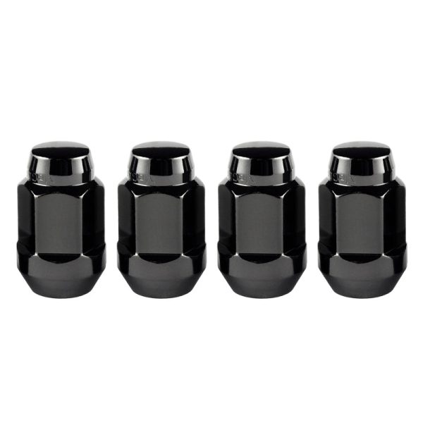 McGard Hex Lug Nut (Cone Seat Bulge Style) M14X1.5   22mm Hex   1.635in. Length (4-Pack) - Black For Cheap