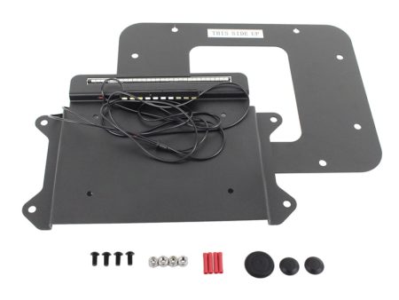 Kentrol 07-09 Jeep Wrangler JK BackSide License Plate Mount with LEDs - Textured Black Supply