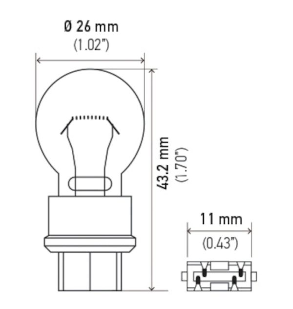 Hella Bulb 3457 12V 29 8W W3x16q S8 Discount