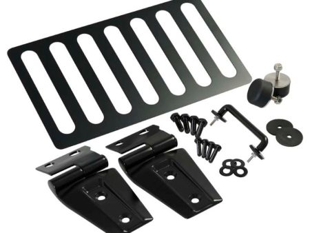 Kentrol 07-18 Jeep Wrangler JK Hood Kit Without Hood Catch - Powdercoat Black Online Sale