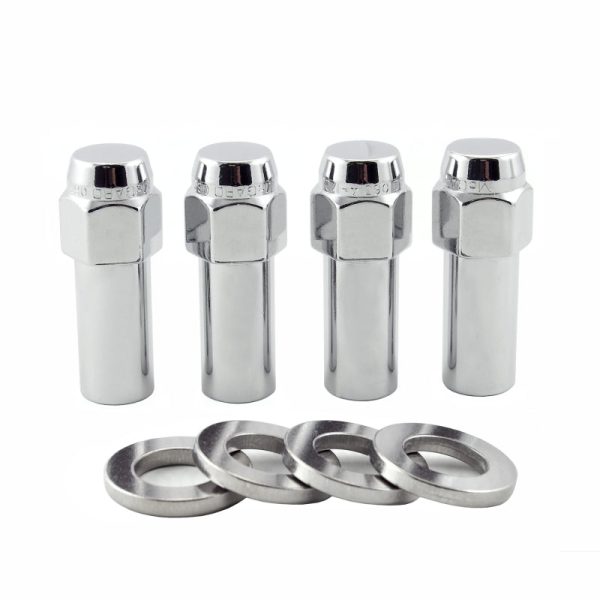 McGard Hex Lug Nut (X-Long Shank) M12X1.5 CTR Washer   13 16 Hex   2.27in. Length (4-Pack) - Chrome on Sale