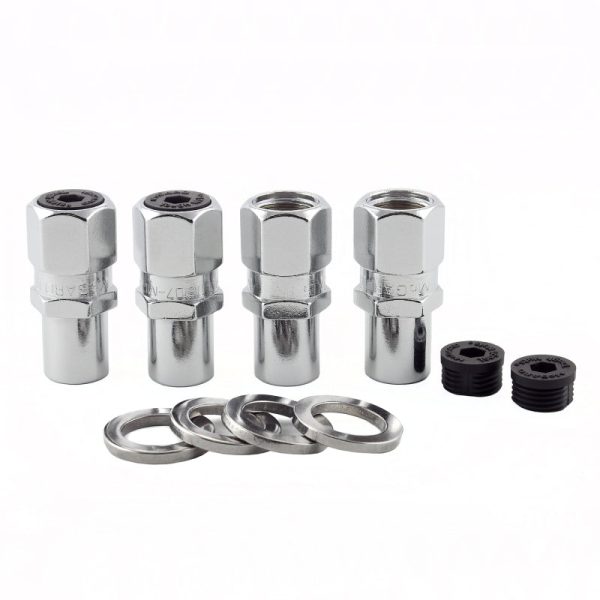 McGard Hex Lug Nut (Drag Racing Reg. Shank) 1 2-20   13 16 Hex   1.86in. Length (4-Pack) - Chrome Fashion