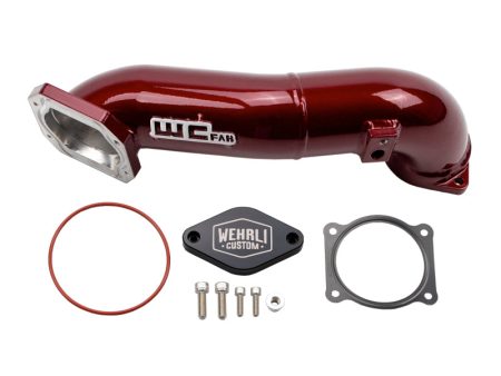 Wehrli 11-16 LML Duramax Passenger Side Upper Crossover Intercooler Pipe Kit - WCFab Red Hot on Sale