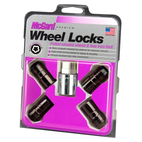 McGard Wheel Lock Nut Set - 4pk. (Cone Seat) M14X1.5   21mm & 22mm Dual Hex   1.639in. L - Black Sale