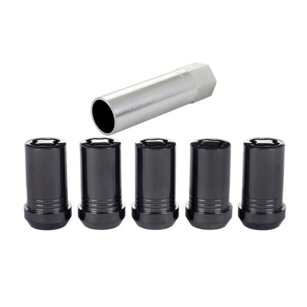 McGard Wheel Lock Nut Set - 5pk. (Cone Seat Tuner) M14X1.5   22mm Hex   1.648in OAL - Black Cheap