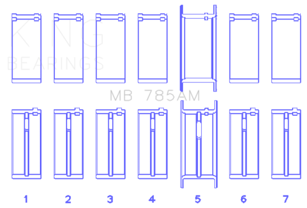 King Ford 200 3.3L 12V (Size +0.20) Main Bearing Set Sale