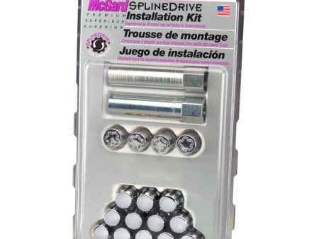 McGard SplineDrive Tuner 4 Lug Install Kit w Locks & Tool (Cone) M12x1.25   13 16 Hex - Chrome (CS) Fashion