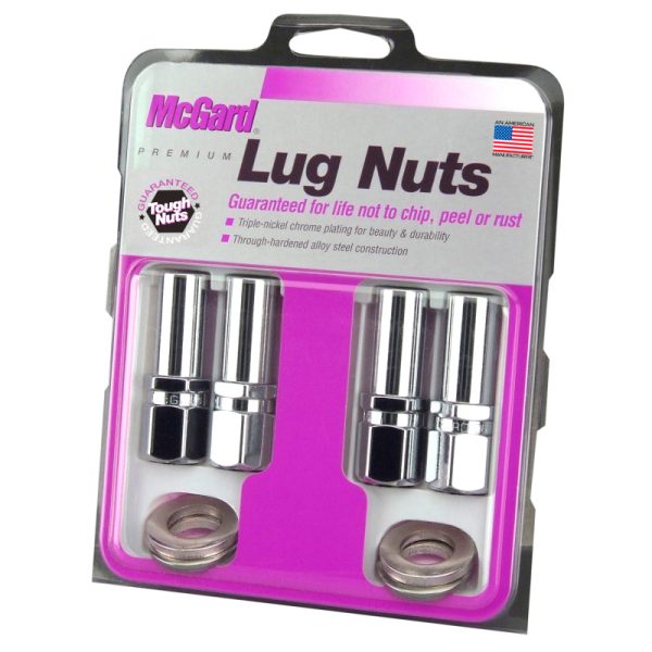 McGard Hex Lug Nut (Drag Racing X-Long Shank) 1 2-20   13 16 Hex   2.475in. Length (4-Pack) - Chrome Online Sale