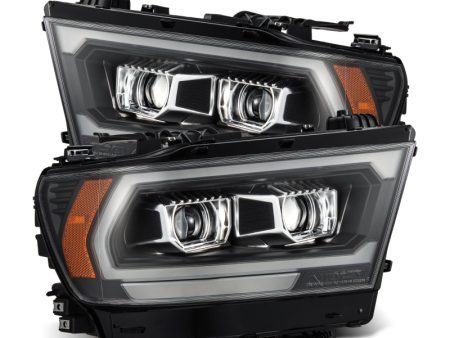 AlphaRex 19-22 Dodge Ram 1500 LUXX LED Proj Headlights Black w Seq Activation Light Seq Signal DRL Hot on Sale