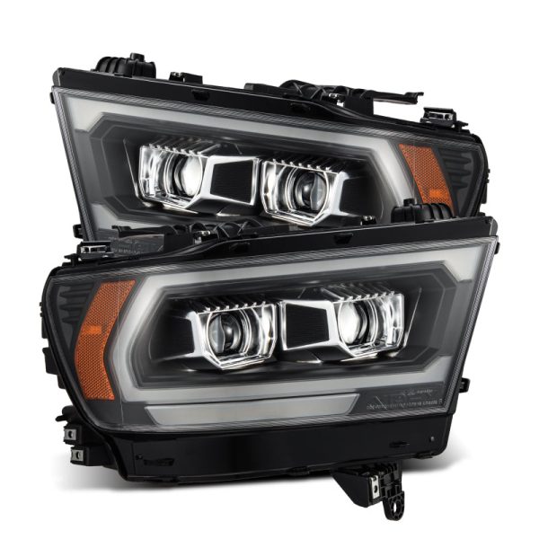 AlphaRex 19-22 Dodge Ram 1500 LUXX LED Proj Headlights Black w Seq Activation Light Seq Signal DRL Hot on Sale