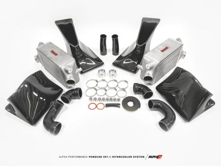 AMS Performance 13-15 Porsche 911 Turbo Turbo S (991.1) Alpha Intercooler Kit w Carbon Fiber Shrouds Supply