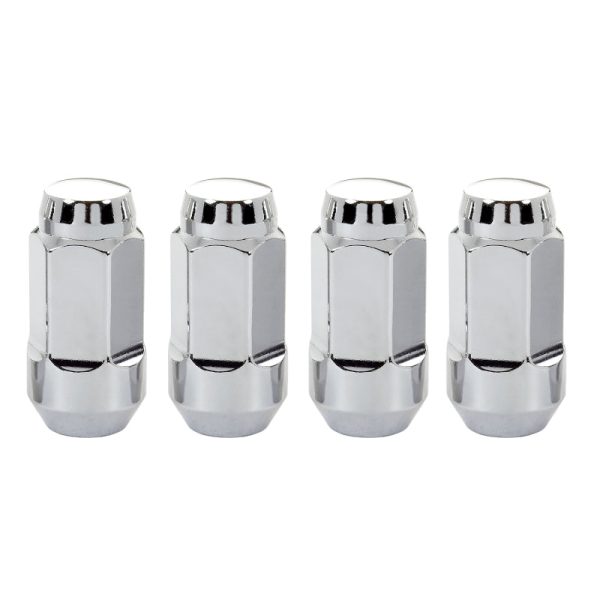 McGard Hex Lug Nut (Cone Seat Bulge Style) M14X1.5   22mm Hex   1.945in. Length (4-Pack) - Chrome For Discount