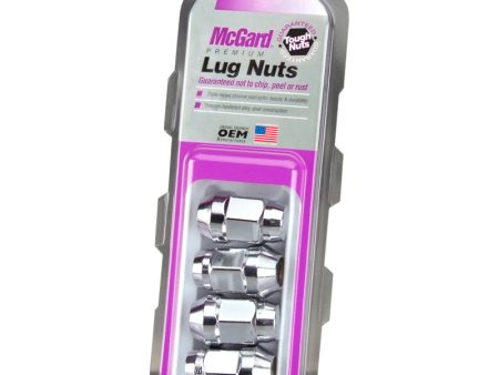 McGard Hex Lug Nut (Cone Seat Bulge Style) 7 16-20   3 4 Hex   1.45in. Length (4-Pack) - Chrome For Sale