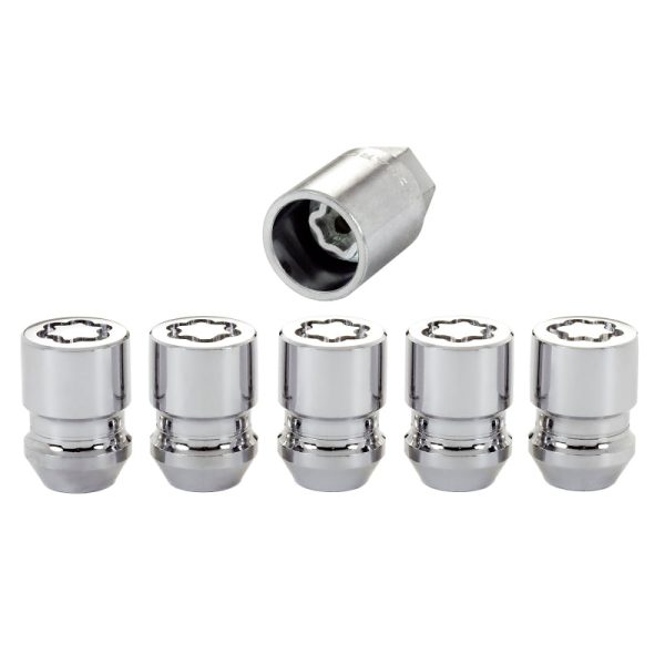 McGard Wheel Lock Nut Set - 5pk. (Cone Seat) M12X1.5   13 16 Hex   1.28in. Length - Chrome Fashion