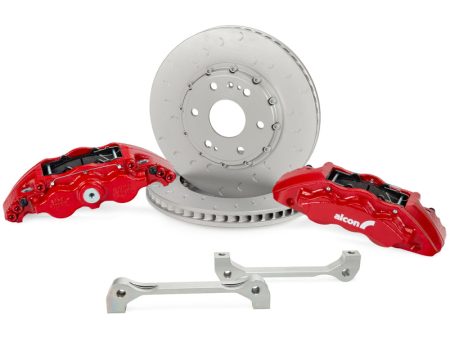 Alcon 2021+ RAM TRX 376x42mm Rotors 6-Piston Red Calipers Front Brake Upgrade Kit on Sale