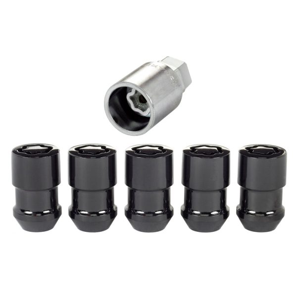 McGard Wheel Lock Nut Set - 5pk. (Cone Seat) 1 2-20   3 4 &13 16 Dual Hex   1.46in. Length - Black For Sale