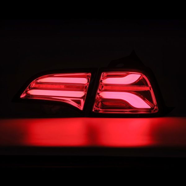 AlphaRex 17-22 Tesla Model 3 PRO-Series LED Tail Lights Red Smoke w Seq Sig Fashion