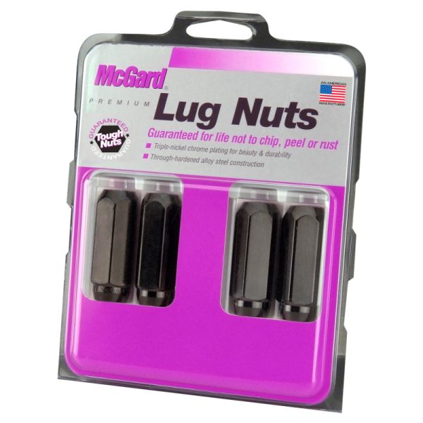 McGard Hex Lug Nut (Cone Seat) M14X2.0   13 16 Hex   2.25in. Length (4-Pack) - Black Hot on Sale