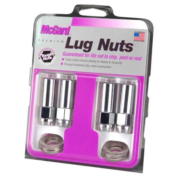 McGard Hex Lug Nut (X-Long Shank - 1.365in.) 1 2-20   13 16 Hex   2.27in. Length (4-Pack) - Chrome Fashion