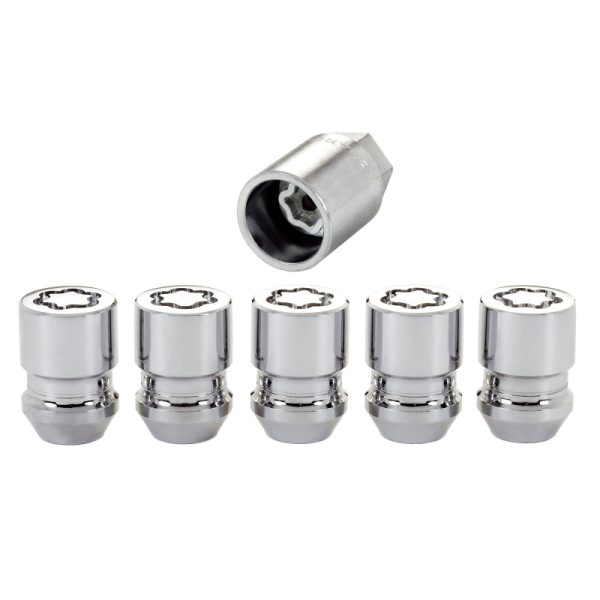 McGard Wheel Lock Nut Set - 5pk. (Cone Seat) M12X1.25   13 16 Hex   1.28in. Length - Chrome Fashion