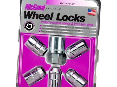 McGard Wheel Lock Nut Set - 5pk. (Cone Seat) 1 2-20   3 4 &13 16 Dual Hex   1.46in. Length - Chrome Fashion