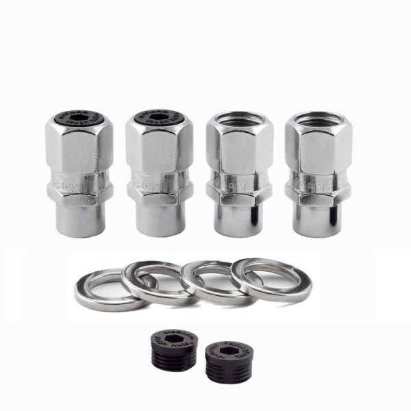 McGard Hex Lug Nut (Drag Racing Short Shank) 7 16-20   13 16 Hex   1.6in. Length (4-Pack) - Chrome Fashion