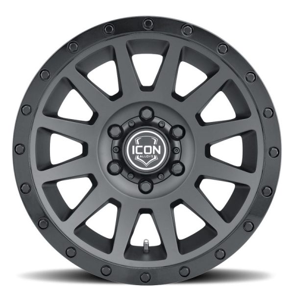 ICON Compression 17x8.5 6x135 6mm Offset 5in BS 87.1mm Bore Double Black Wheel Hot on Sale