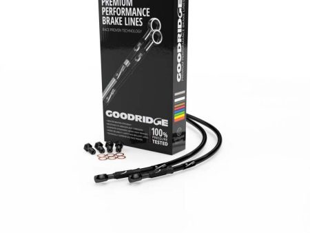 Goodridge 82-96 Kawasaki GT750 Black Rear SS Brake Lines w Black Fittings Cheap