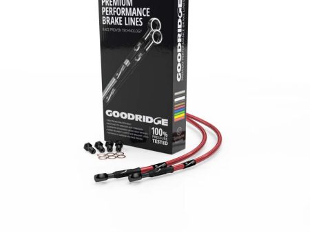 Goodridge 13-23 Kawasaki ZX6R Red Race Front SS Brake Lines w Black Fittings Cheap