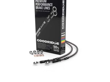 Goodridge 82-96 Kawasaki GT750 Carbon Race Front SS Brake Lines For Sale