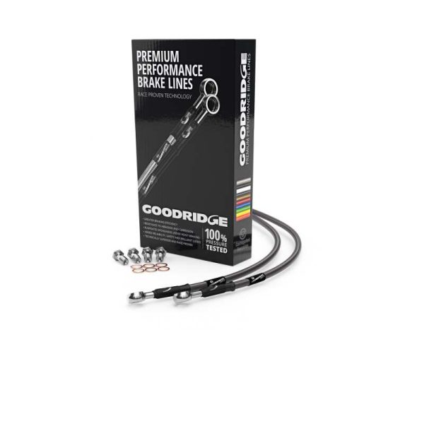 Goodridge 82-96 Kawasaki GT750 Carbon Race Front SS Brake Lines For Sale