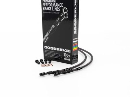 Goodridge 00-02 Kawasaki W650A High Bar Carbon Front SS Brake Lines w Black Fittings Cheap