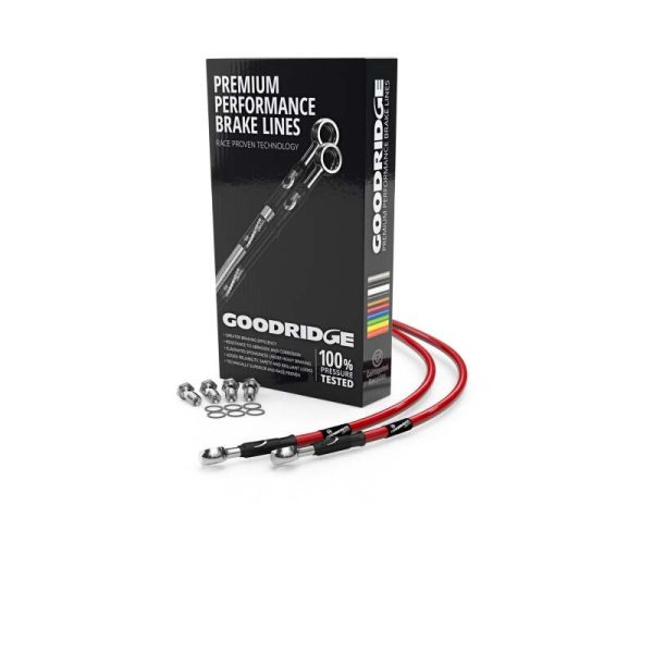 Goodridge 93-96 Kawasaki KLX650 Red Front SS Brake Lines For Cheap