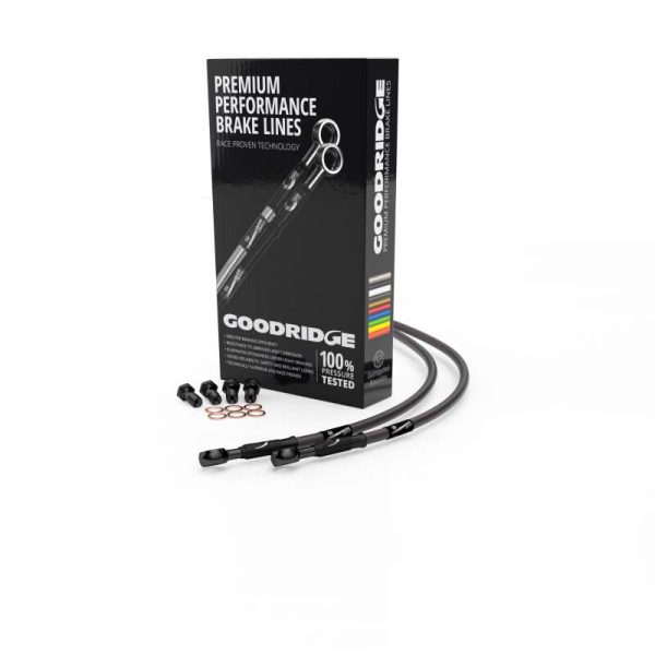 Goodridge 83-87 Kawasaki GPZ750E1-E2 Turbo A D Carbon Brake Lines w Black Fittings Fashion