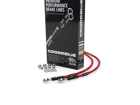 Goodridge 82-96 Kawasaki GT750 Red Rear SS Brake Lines For Discount